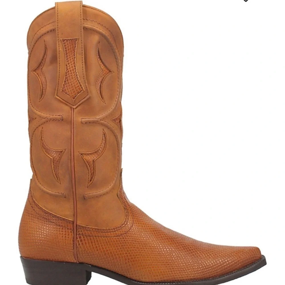 NEW Dingo Men’s Dodge City Leather Boots Western Tan Brown Size 7 D